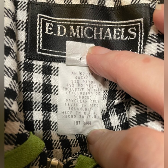 Vintage Black & White Peter Pan Collar Jacket & Knee-Length Skirt Set Sz4 - Picture 13 of 14